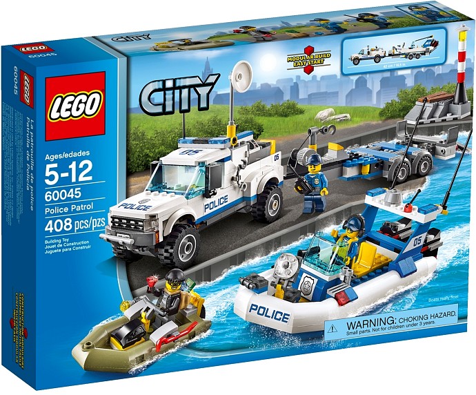 lego police truck and trailer