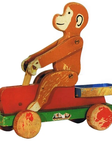 curious george wooden car