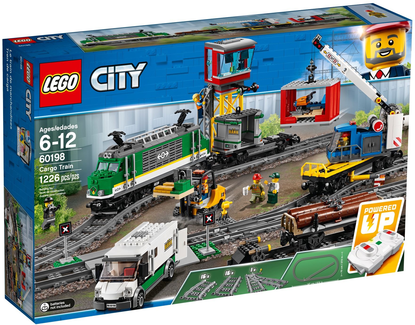 lego blue cargo train