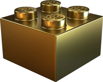 golden lego brick