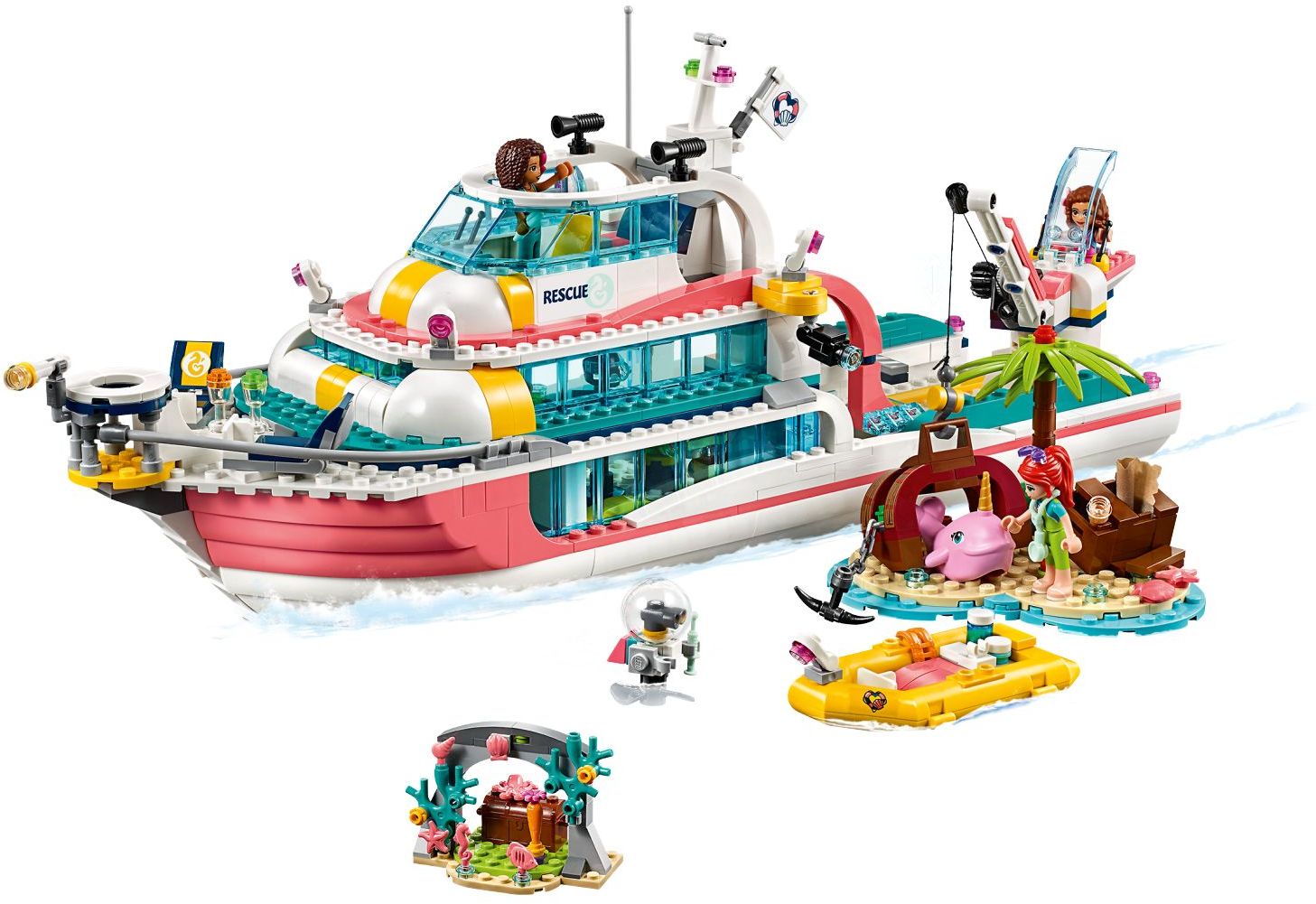 lego 41381 friends rescue mission boat