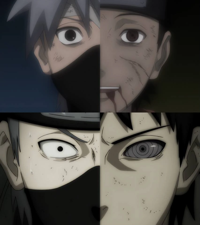 Obito And Kakashi Half Face