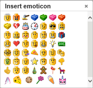 Emoticons Lego Message Boards Wiki Fandom - text faces for roblox copy and paste