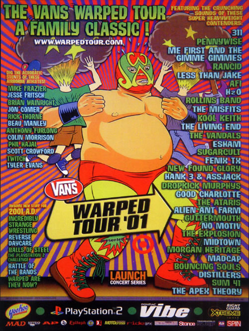 first warped tour lineup 2001