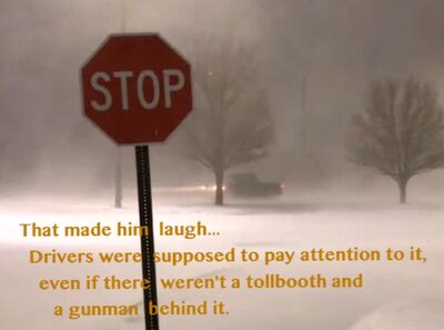 Blair Road Booster Stop Sign Article in Moon on the Hills
