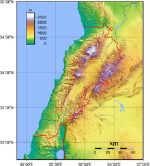 Lebanon Topography