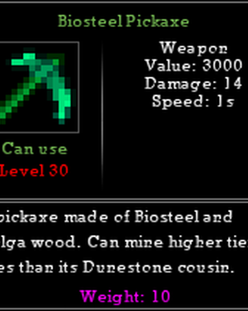 Biosteel Pickaxe Lifeforge Wiki Fandom