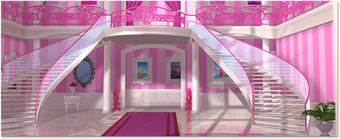 barbie dream house with stairs