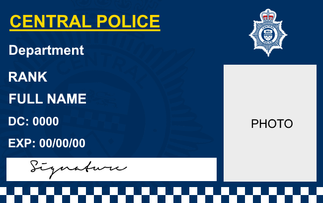Image Central Police ID Card Blank