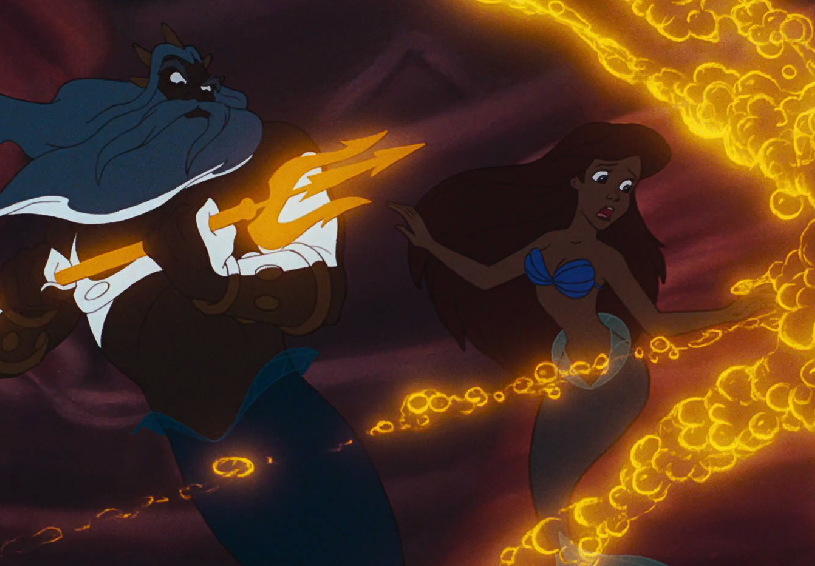 image king triton destroying ariel s treasures png the little