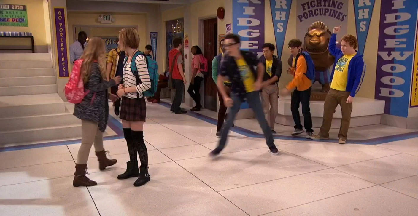 Image Artie's minions shove Joey to Samantha.jpg Liv and Maddie