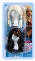 Platinum blonde with blue and brown wig