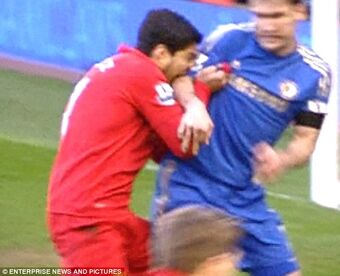 Image result for suarez biting ivanovic