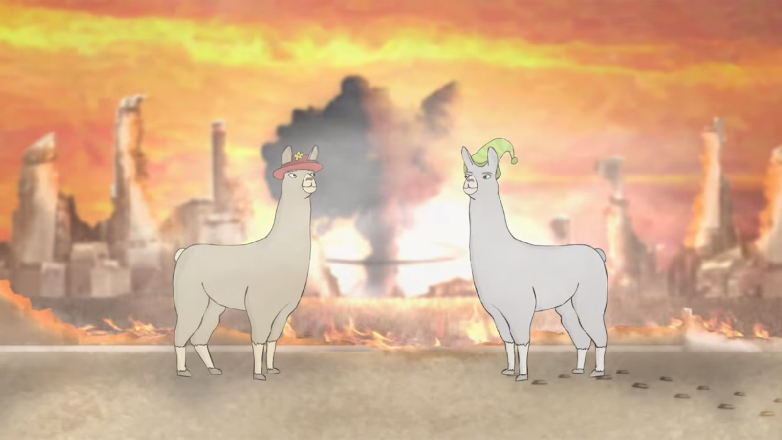 llamas with hats shirts