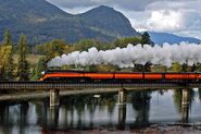 SP 4449 crossing Clark Fork River just south of Lake Pend Oreille, Oct 2004