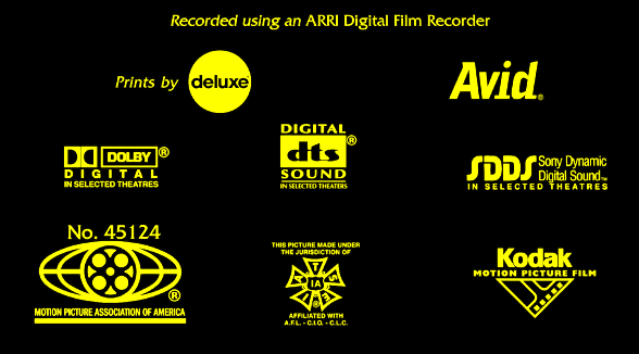 MPAA IATSE Kodak Dolby sdds DTS. Kodak Dolby DTS. Deluxe avid Dolby Digital sdds DTS MPAA IATSE Kodak. DTS, Dolby, Kodak, *, avid, sdds.