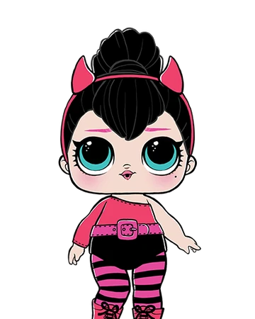 lol doll with pink and black hair