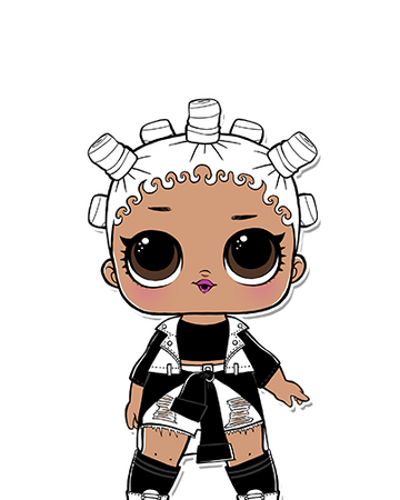 lol doll with black and white hair