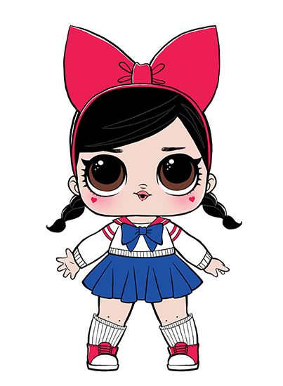 lol doll with red headband