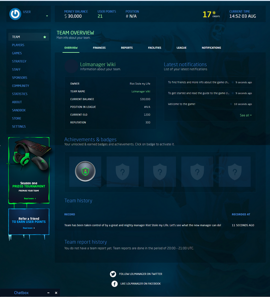 Team page
