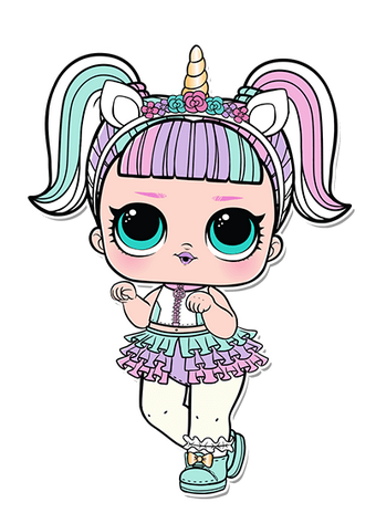 lol doll with unicorn headband