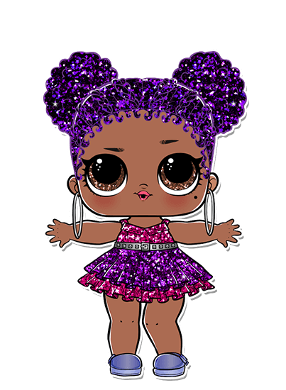 purple glitter hair lol doll