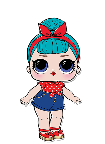 lol doll with red and blue hair