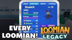 What Level Does Duskit Evolve In Loomian Legacy