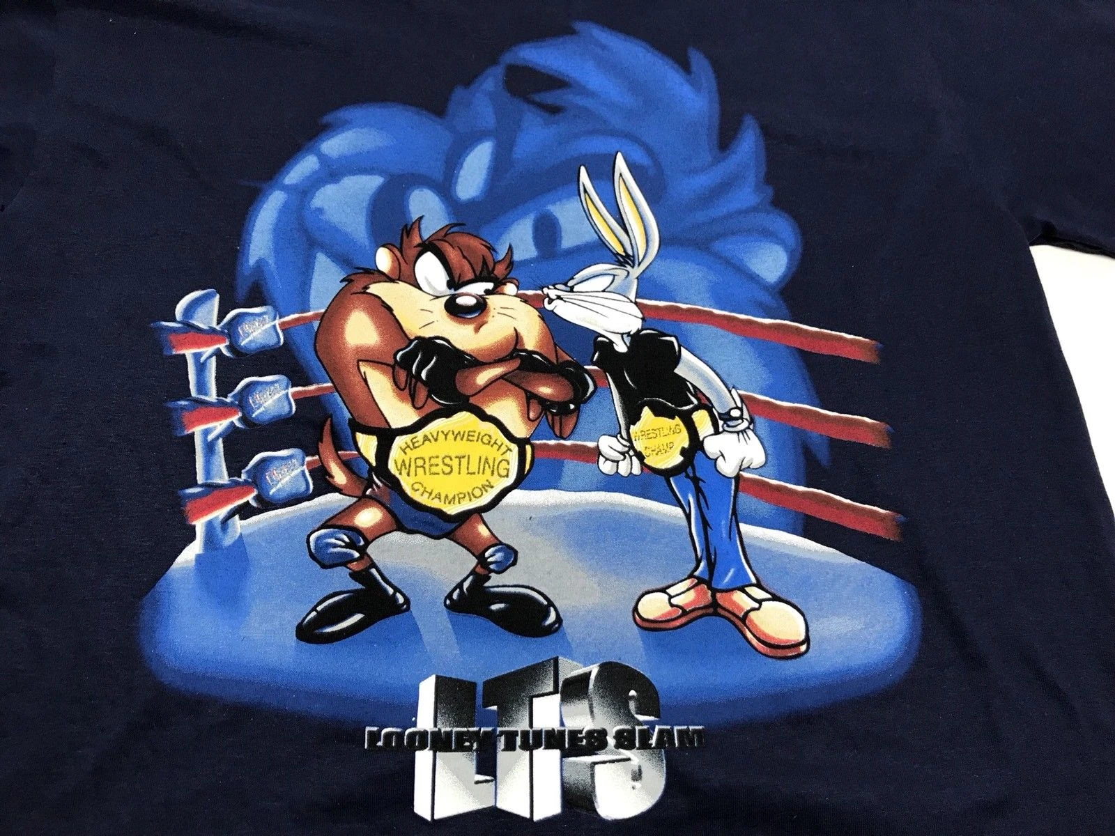 Image - VTG Looney Tunes Slam Men T-Shirt Large Bugs Bunny Taz