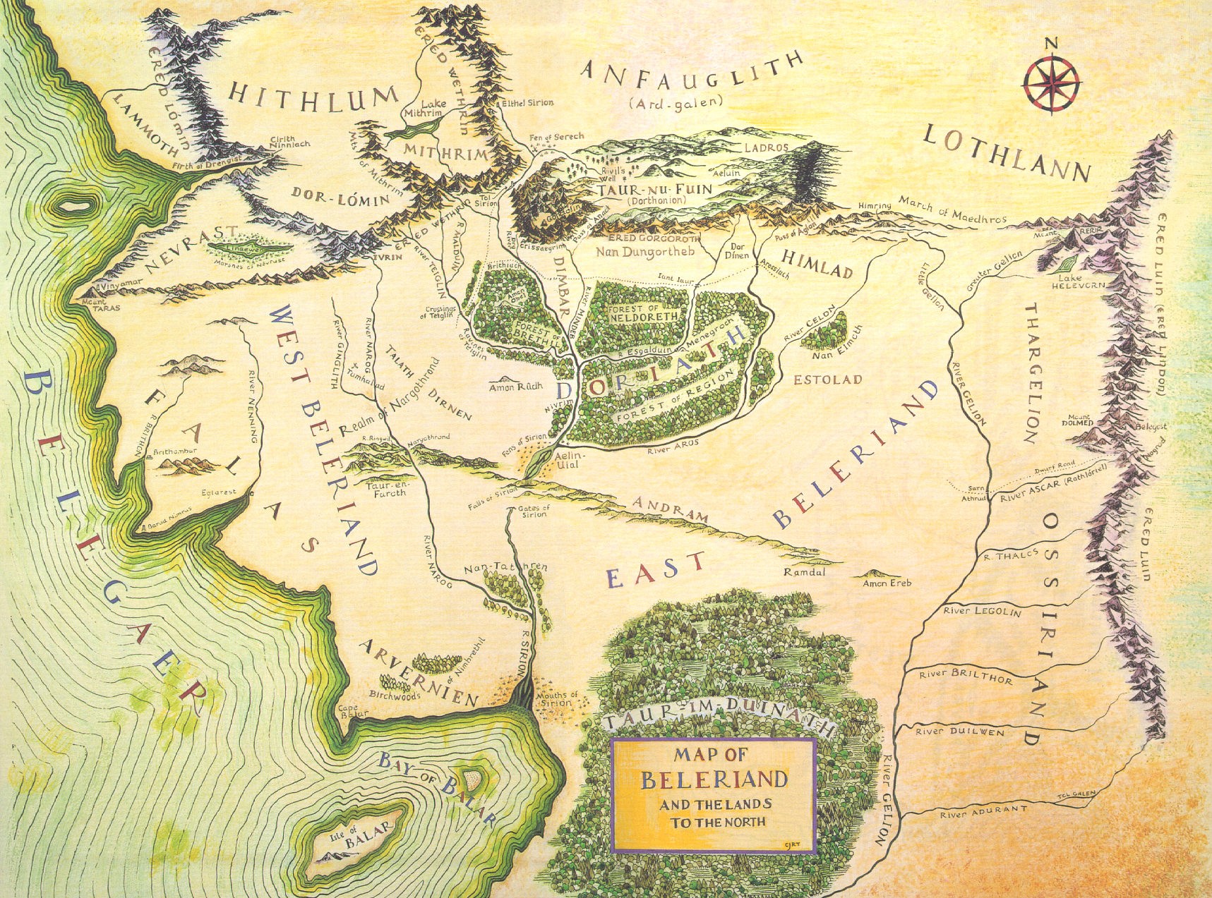 Beleriand And Middle Earth Map Beleriand | The One Wiki to Rule Them All | Fandom