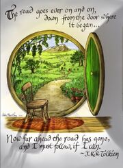 Drawing, The Road Goes Ever On and On, from http://lotr.wikia.com/wiki/The_Road_Goes_Ever_On_and_On