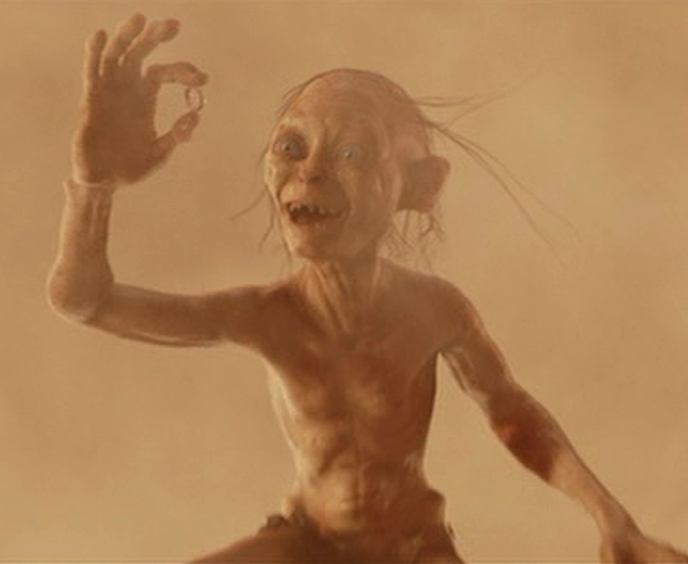 golem lord of the rings gollum holding ring