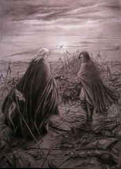 Melkor and Hurin by edarlein