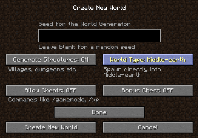 Middle Earth World Type The Lord Of The Rings Minecraft Mod Wiki