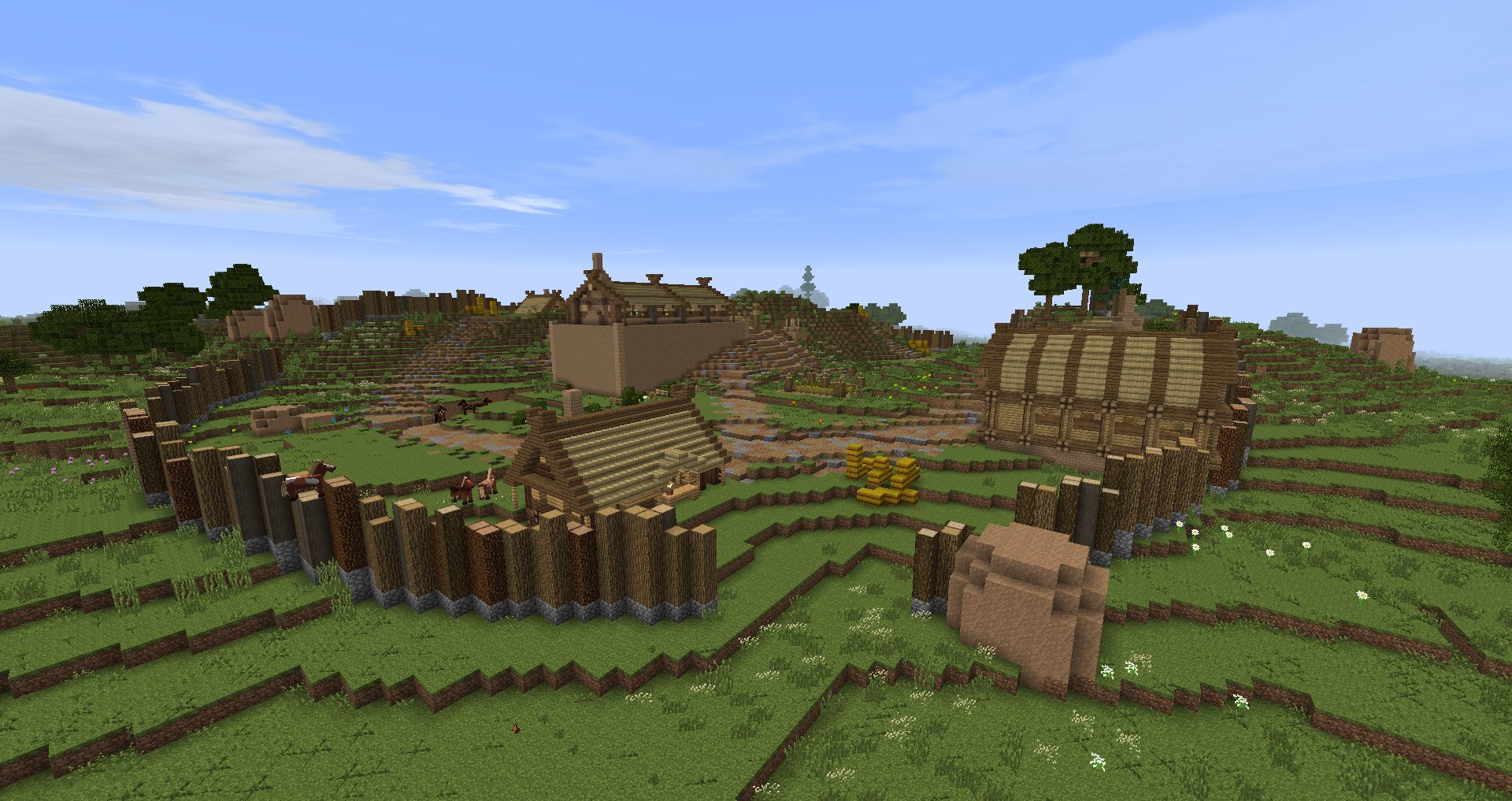 What is the title of this picture ? Image - Rohan Village Palisade.jpg | The Lord of the Rings Minecraft