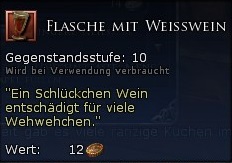Flasche mit Weisswein