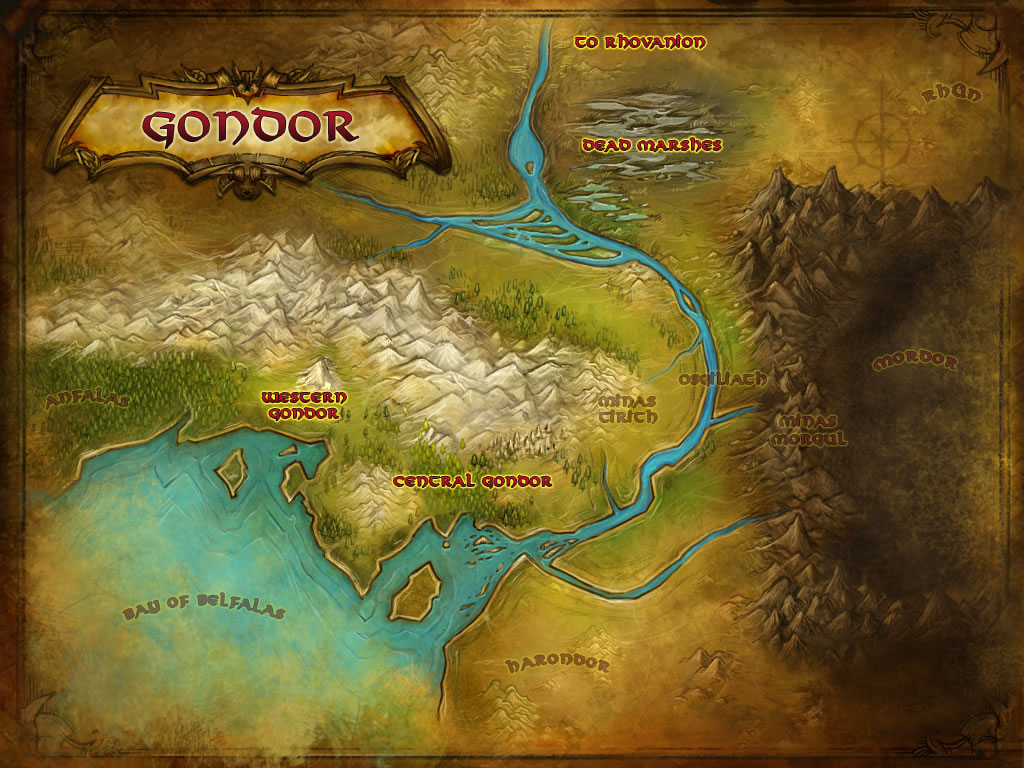 Image - Gondor map.jpg | Lord of the Rings Online Wiki | FANDOM powered