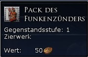 Pack des Funkenzünders
