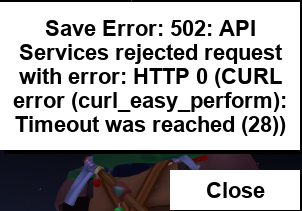 Errors Lumber Tycoon 2 Wikia Fandom - roblox api services rejected request with error http 403 forbidden