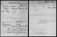 WWI Draft - Victor Johnson