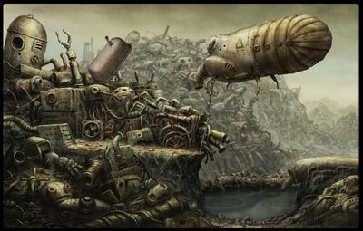 Flying security robot - junkyard