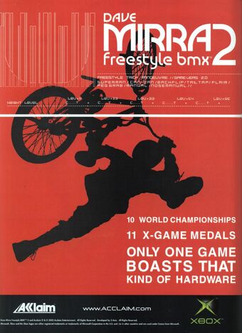 dave mirra freestyle bmx 2 xbox