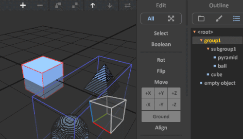 Interface 0.99.5a world edit-move ground example