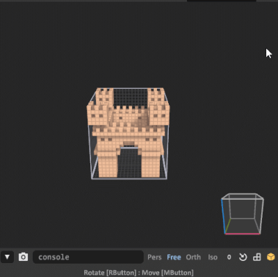 Interface 0.99.5a model window-freestyle camera example