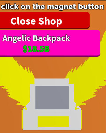 Angelic Backpack Magnet Simulator Wiki Fandom - roblox magnet simulator codes wikia