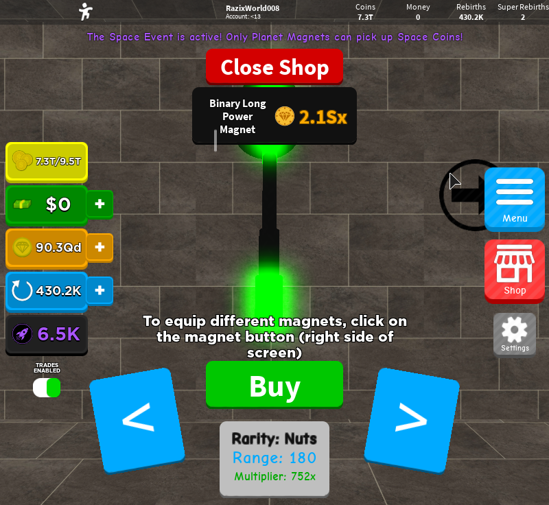 Magnets Magnet Simulator Wiki Fandom - magnet simulator codes list of working free money codes and how to use them in the new roblox game