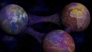 Three Earths interconnected