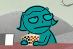 Maggie playing cards