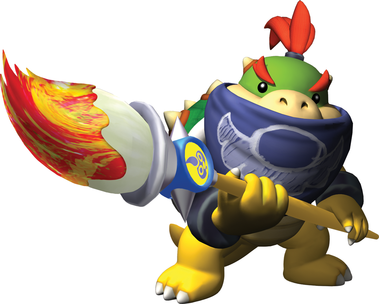 Illustration de Bowser Jr tenant son pinceau pour Super Mario Sunshine