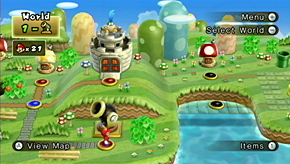 new super mario bros ds how to get to the cannon in world 1